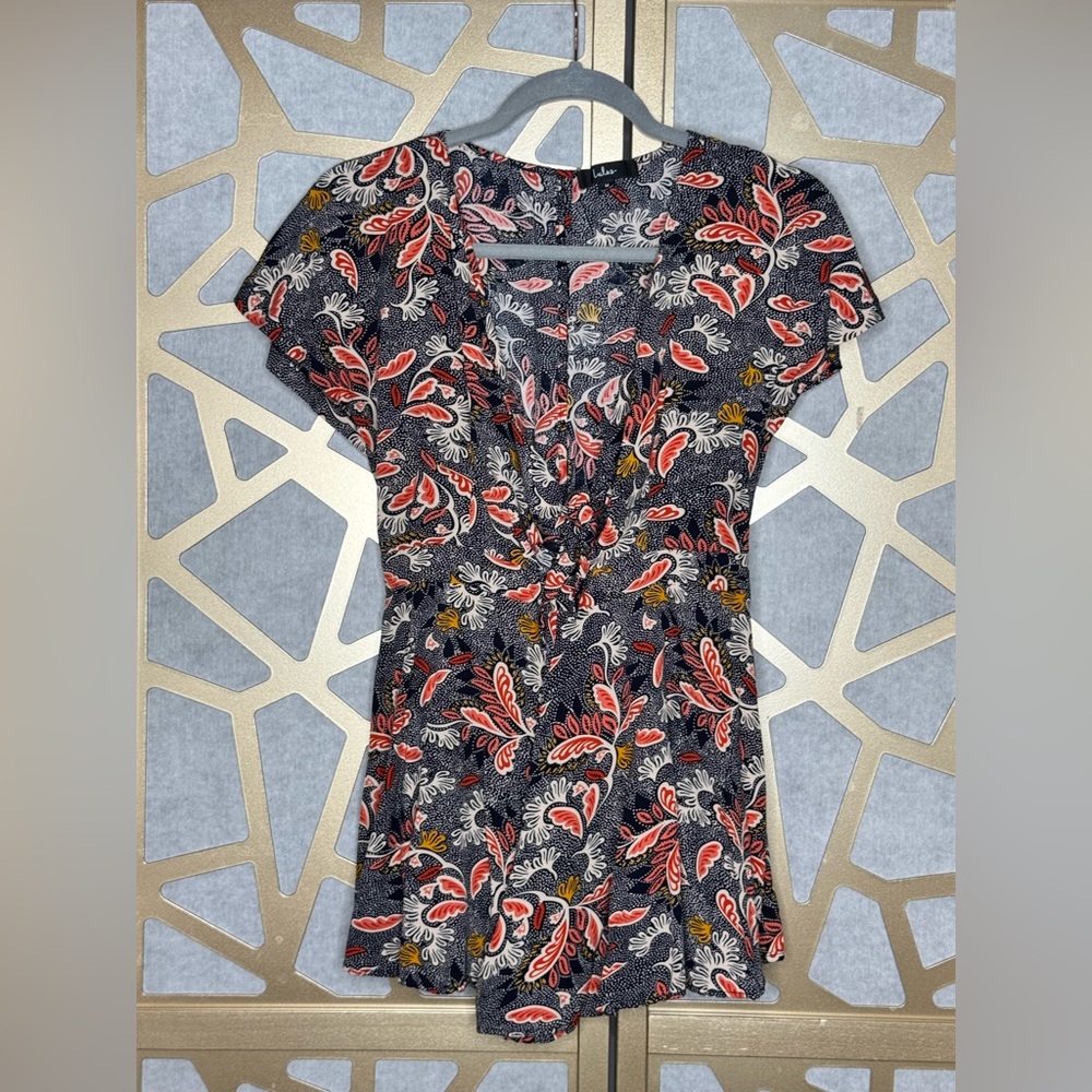 Lulus Floral Swirl Tie-Front Romper Lightweight Flowy Size M - Picture 2 of 6